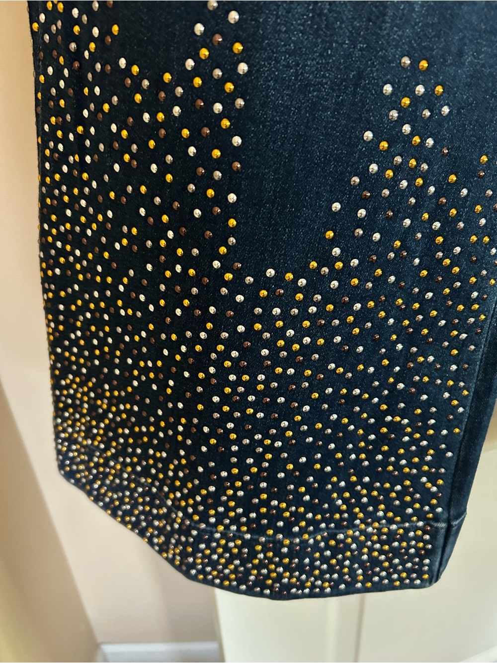 Pilcro Dark Blue Wide-Leg Embellished Jeans - Picture 4 of 5